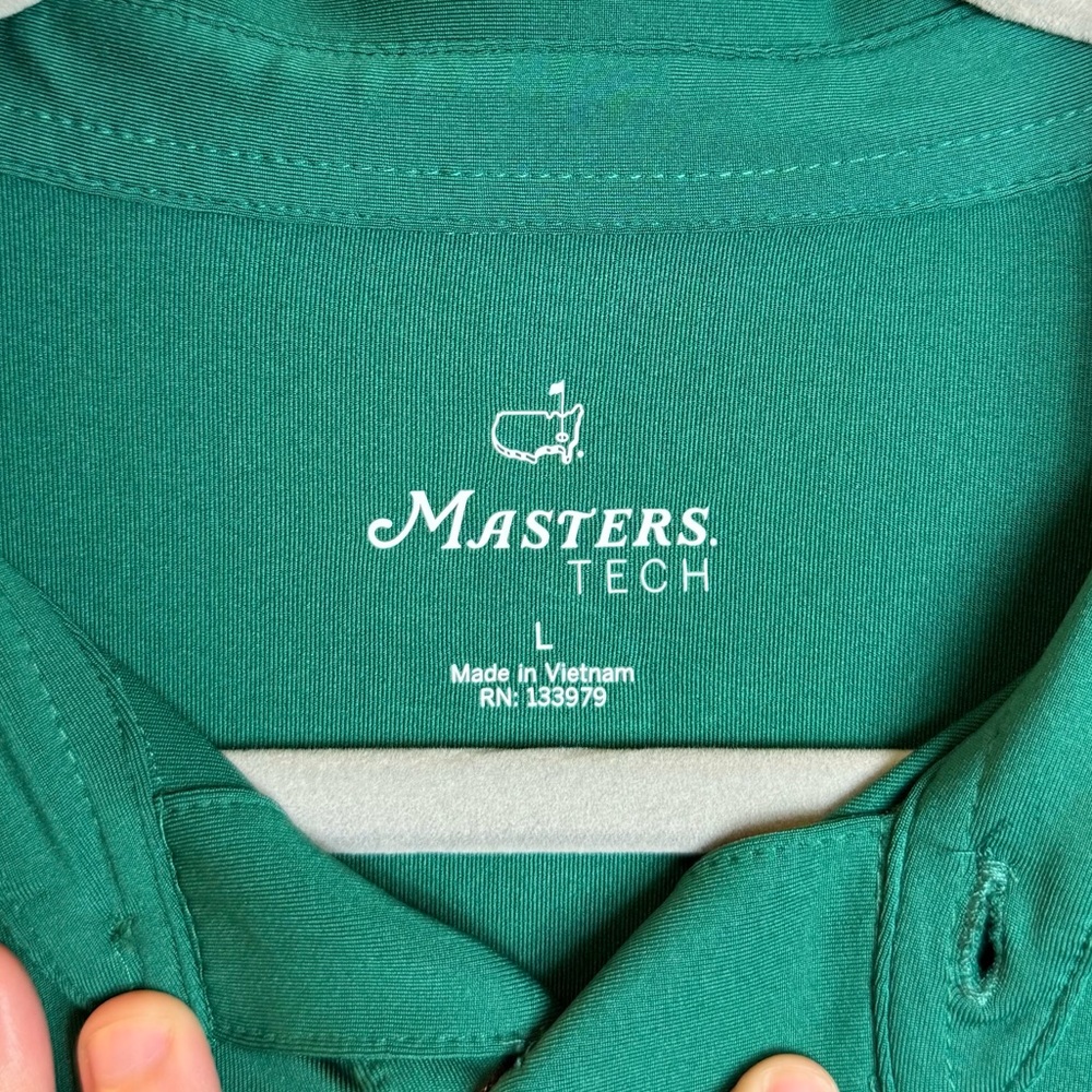 NEW Masters Tech Mens Large Polo Golf Shirt Green Evergreen UV Protection - Picture 4 of 7